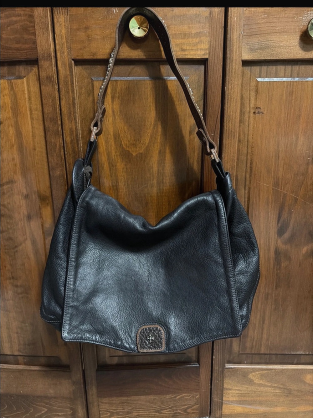 RARE Vintage Tylie Malibu Slouchy Leather Jeweled Hobo Shoulder Bag